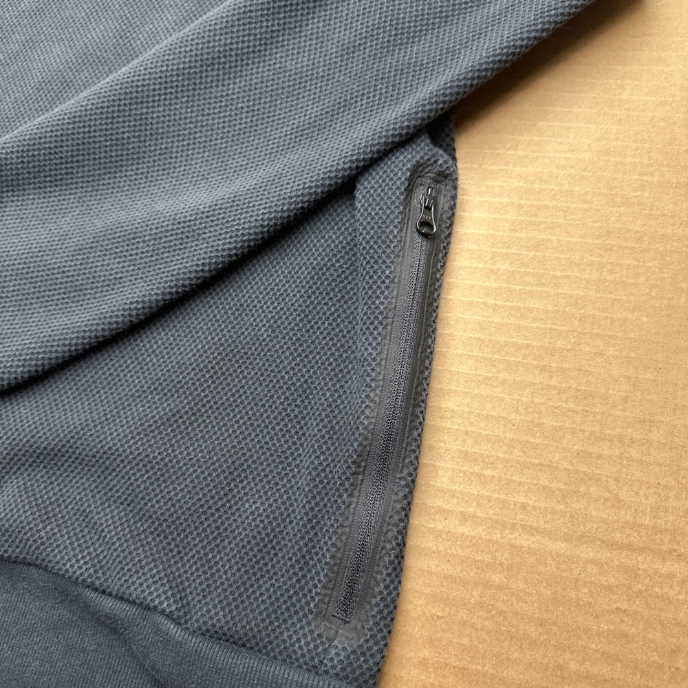 Alo Yoga Waffle Knit Crewneck Shirt Mens Sz L Black Long Sleeve Pullover Thermal - Picture 6 of 6